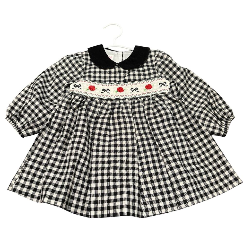 NWT Bonnie Baby 12M Girls smocked Christmas Dress